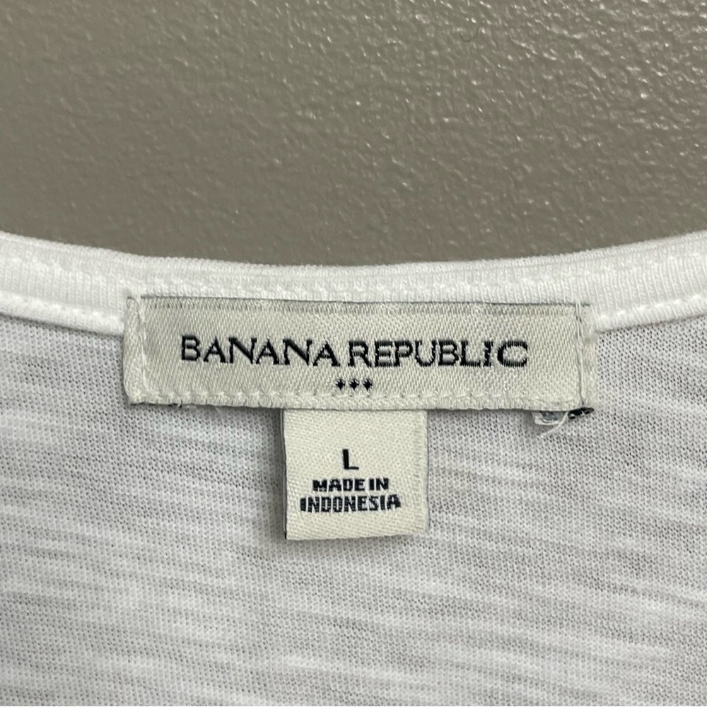 Banana Republic Cotton White yellow Embroidered Tank Top Size Large - Picture 2 of 8